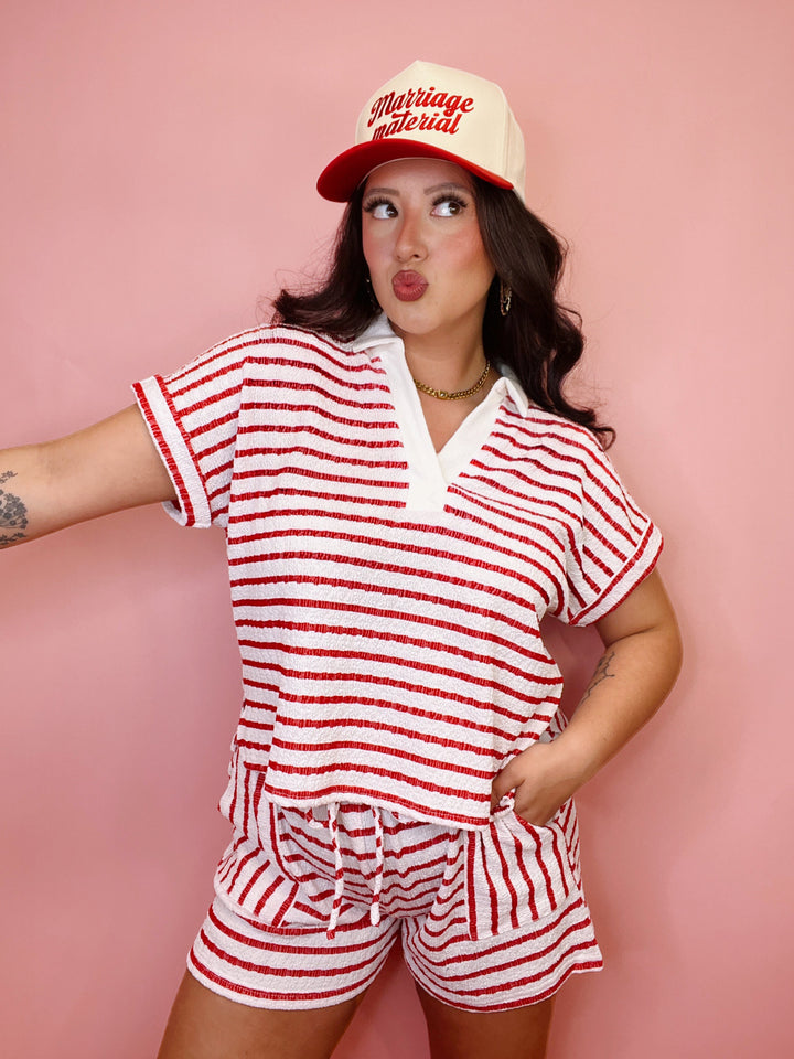 Candy Stripe Collared Top
