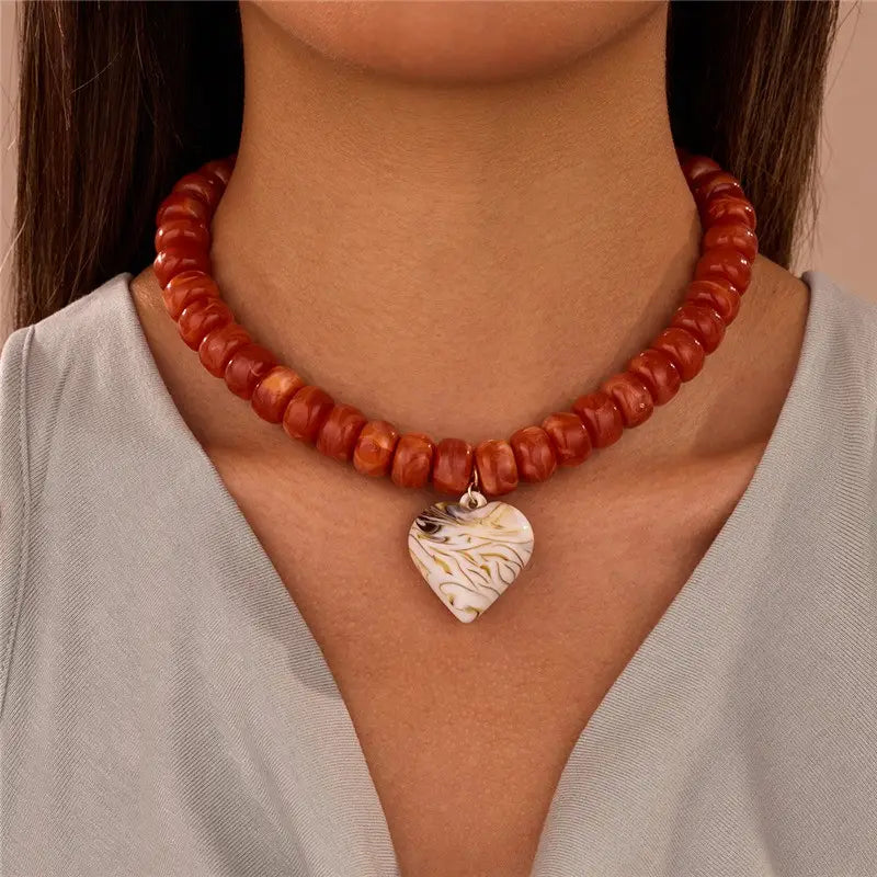 Chelsea Mocha Heart Necklace