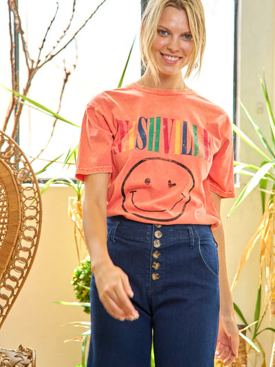 Happy Nashville Washed Graphic Tee