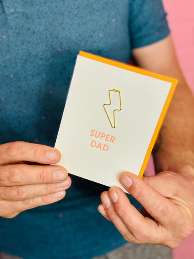 Super Dad Lightning Bolt Greeting Card