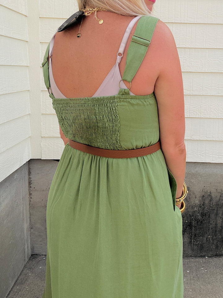 Olive Romance Midi Dress