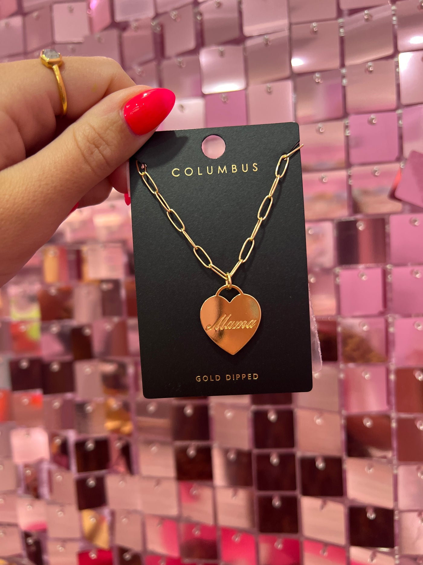 Mama's Heart Gold Necklace