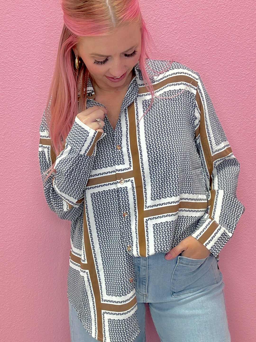 The Brandi Button Stripe Top