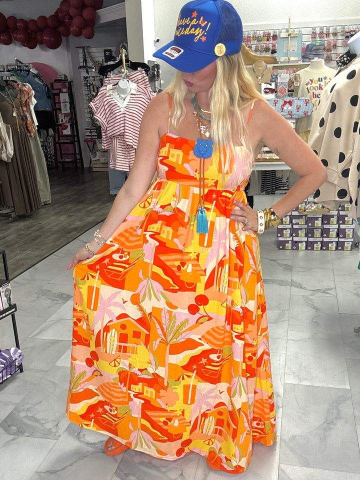Seaside Sweetheart Orange Dress