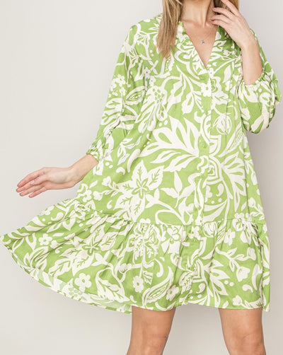 The Paisley and Floral Print Mini Dress