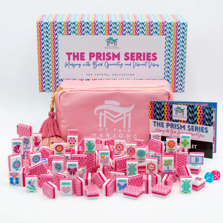 Crystal Prism Pink Mahjong Tile Set
