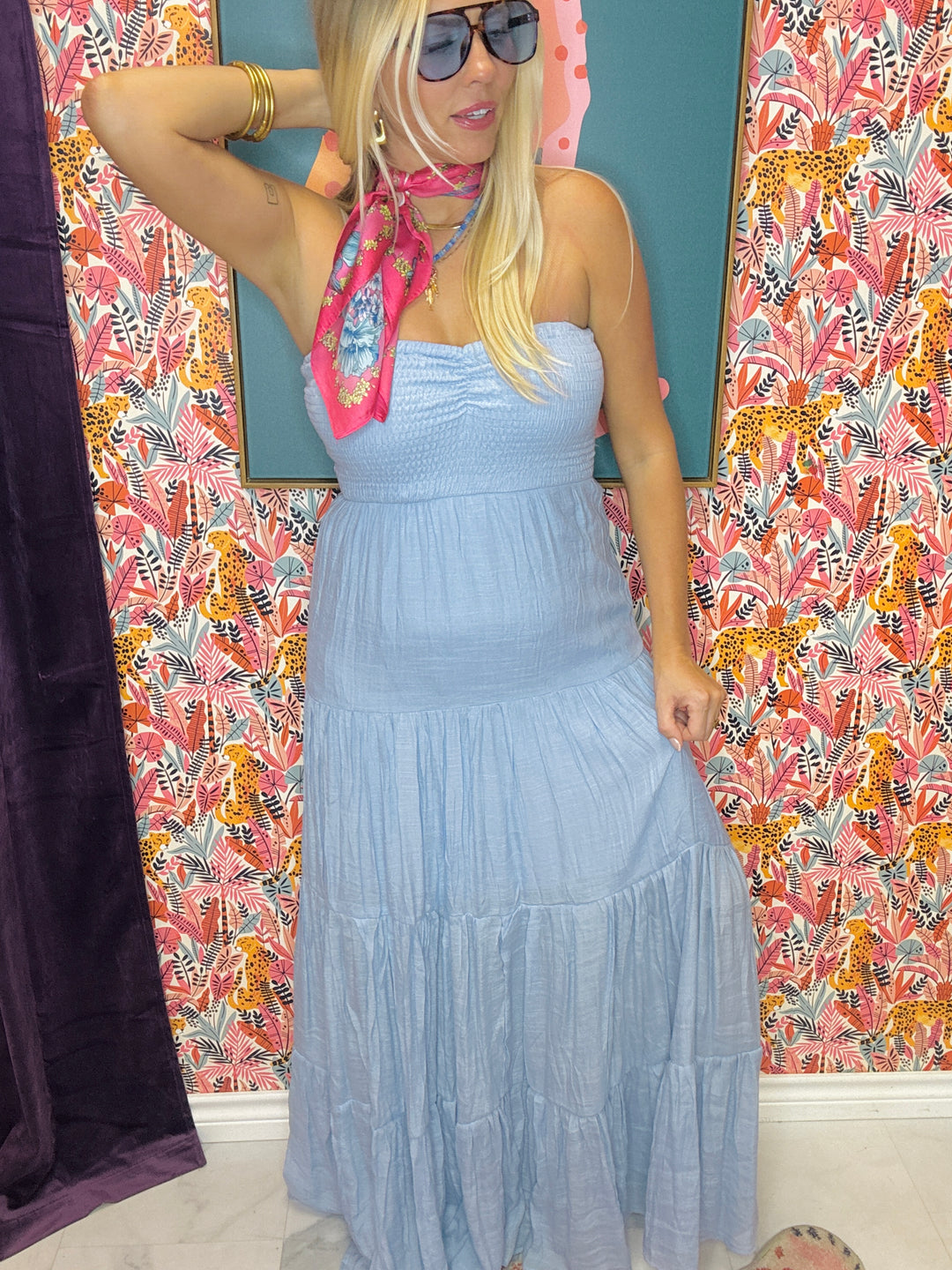 Sunset Stroll Smocked Maxi Dress