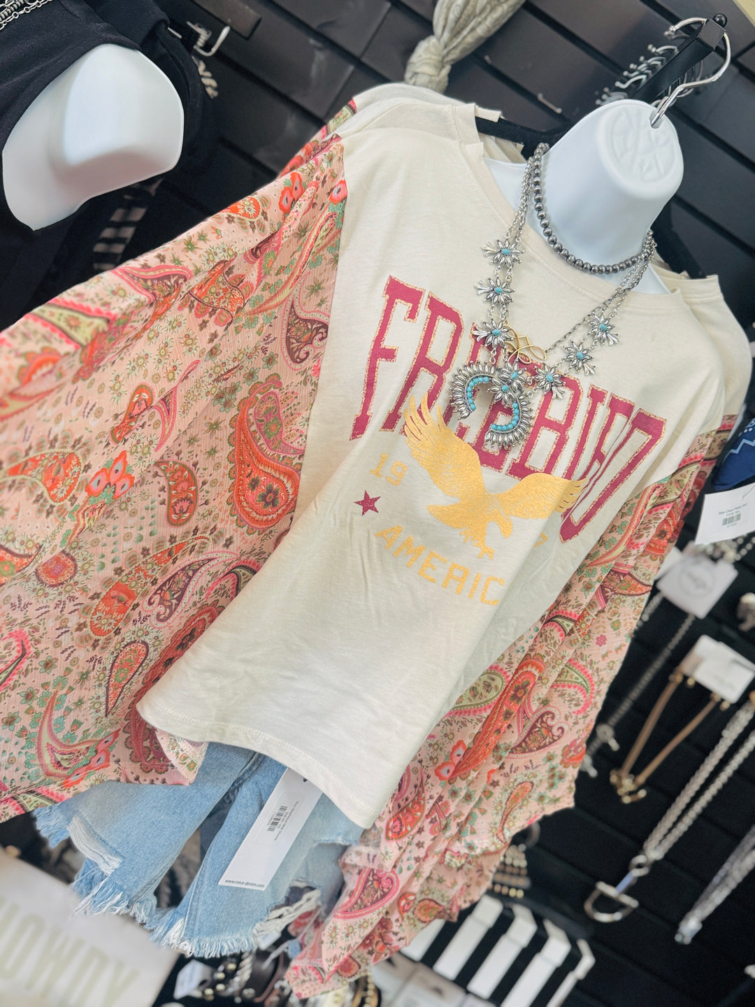 Stars, Stripes & Free Bird Kaftan Top