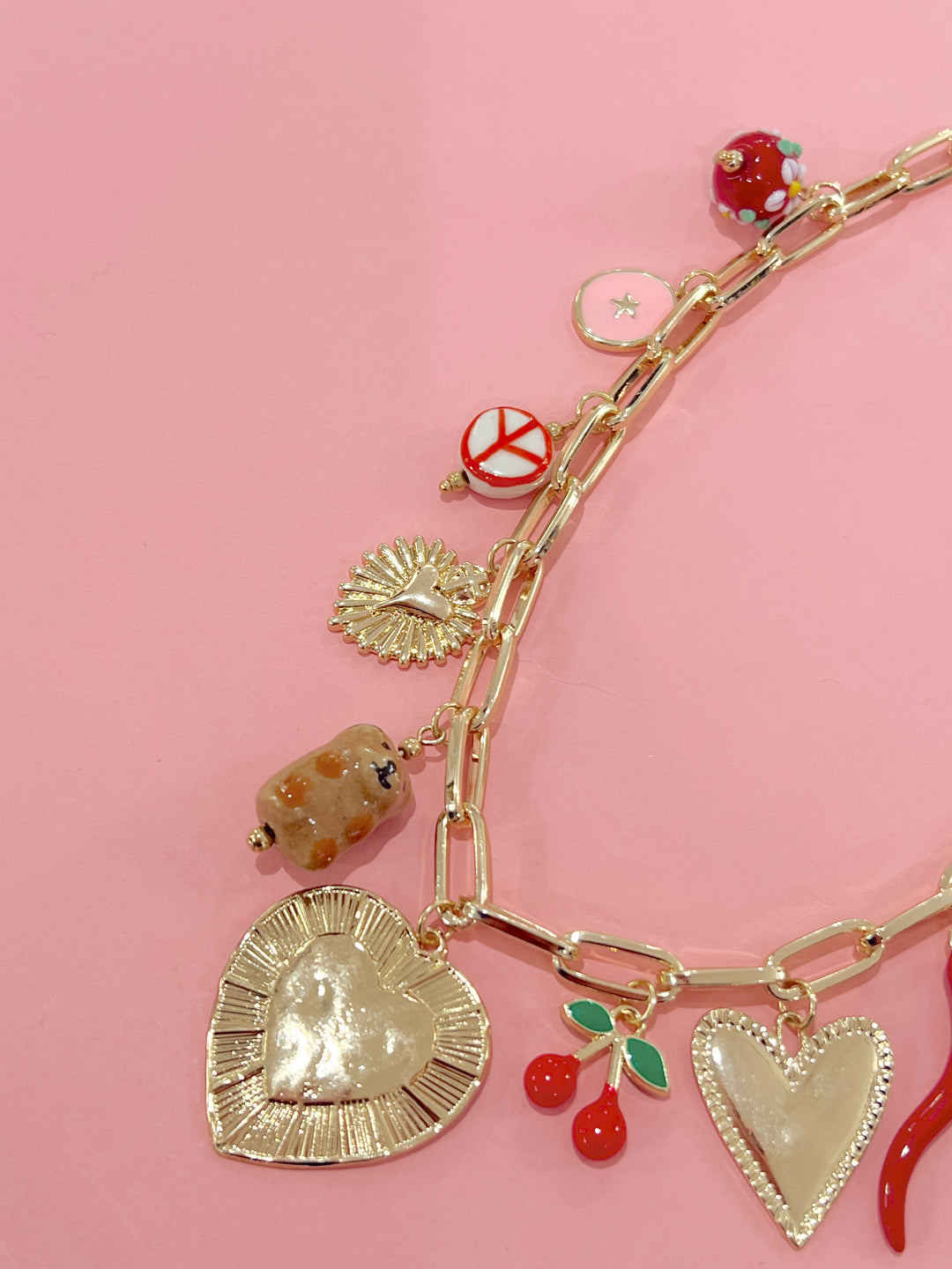 Peace and Love Charm Necklace