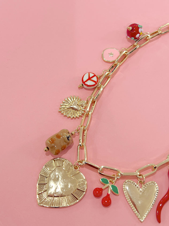 Peace and Love Charm Necklace