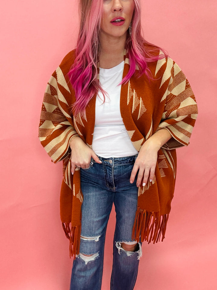 The Isabella Aztec Fringed Cardigan