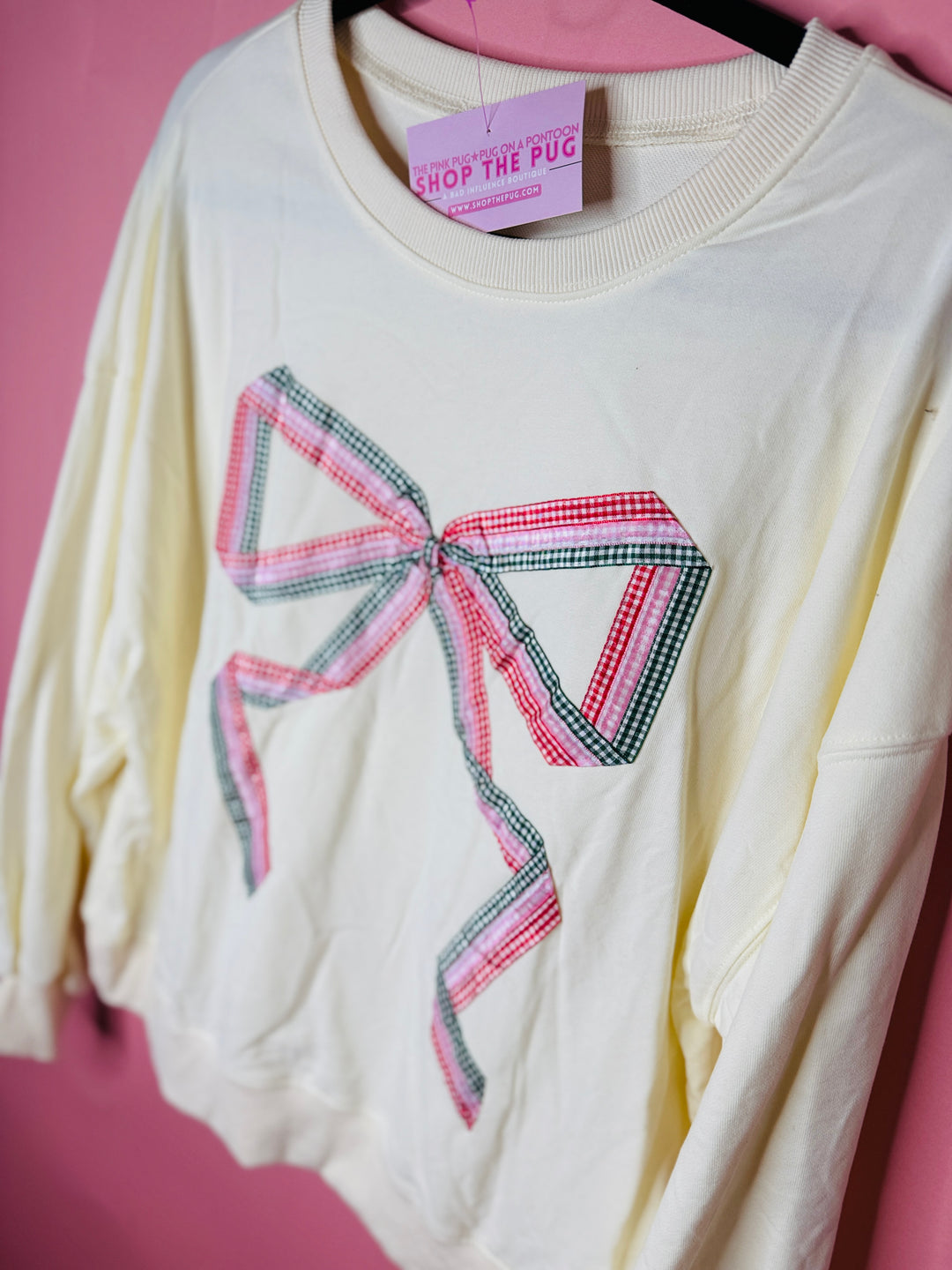 Pretty in Gingham Bow Sweater