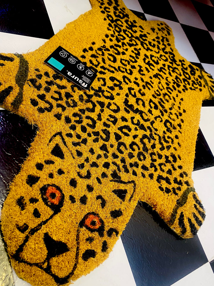 Leopard Cutout Coconut Doormat