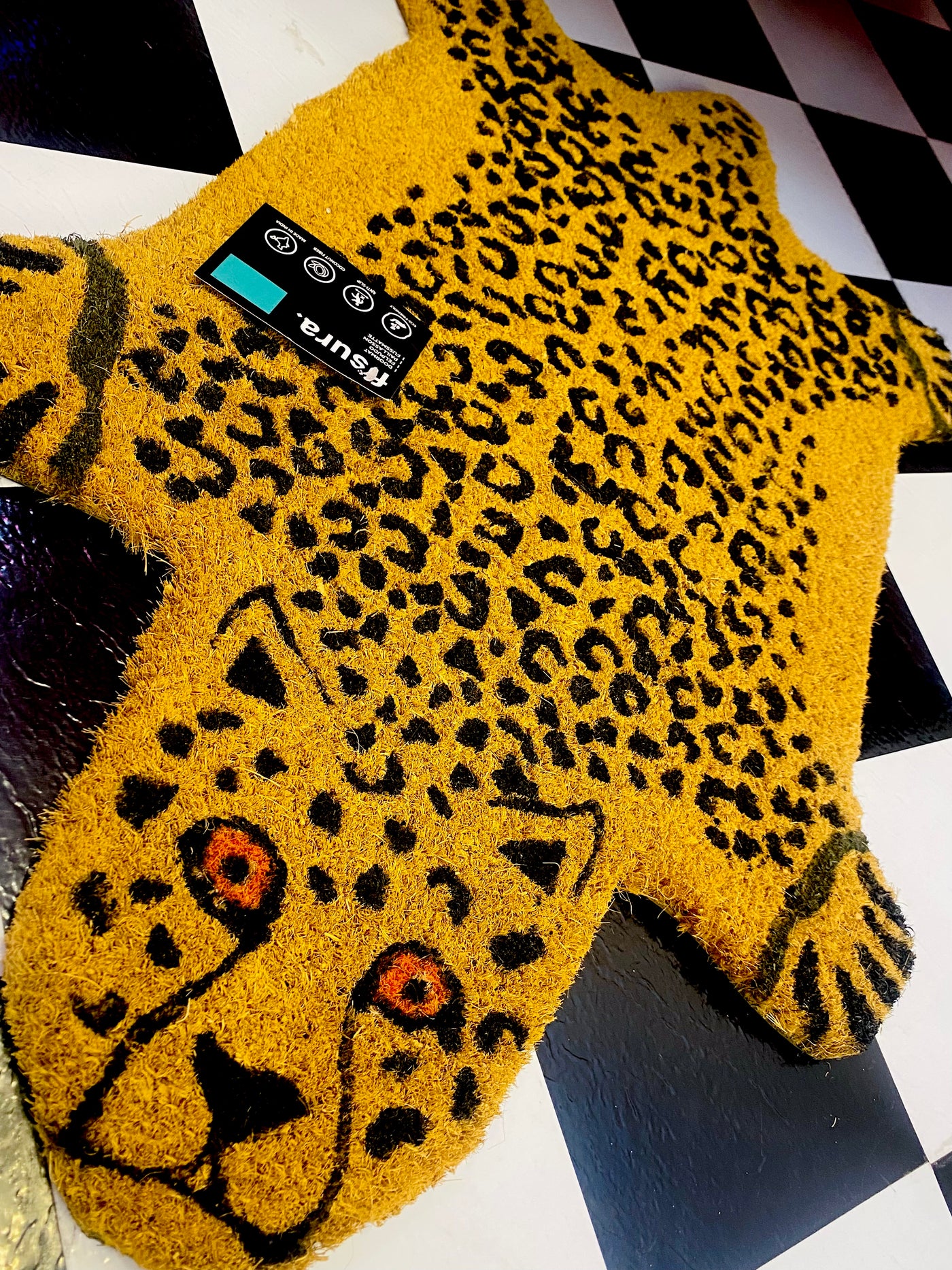 Leopard Cutout Coconut Doormat