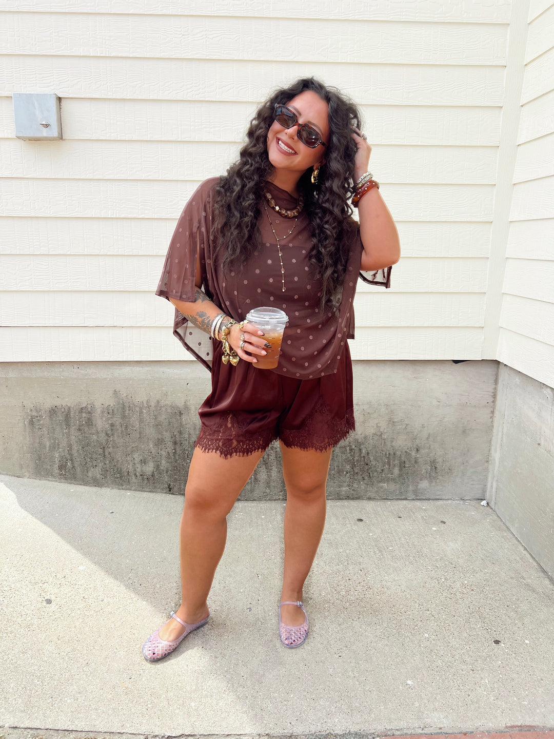 Mocha Midnight Mesh Poncho