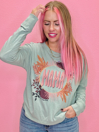 Mama Sage Long Sleeve Tee-SALE