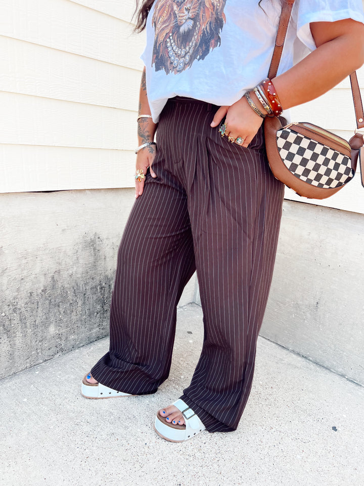 Boss Babe Pinstripe Trousers