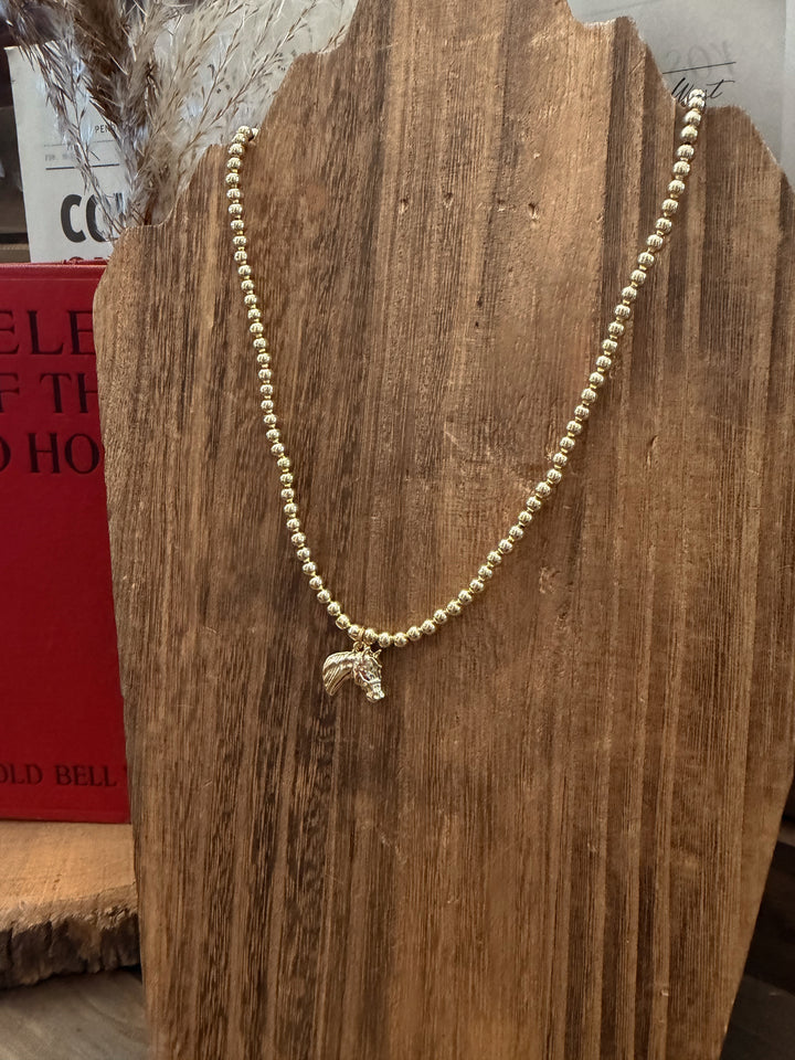The Stella 18K Horse Necklace