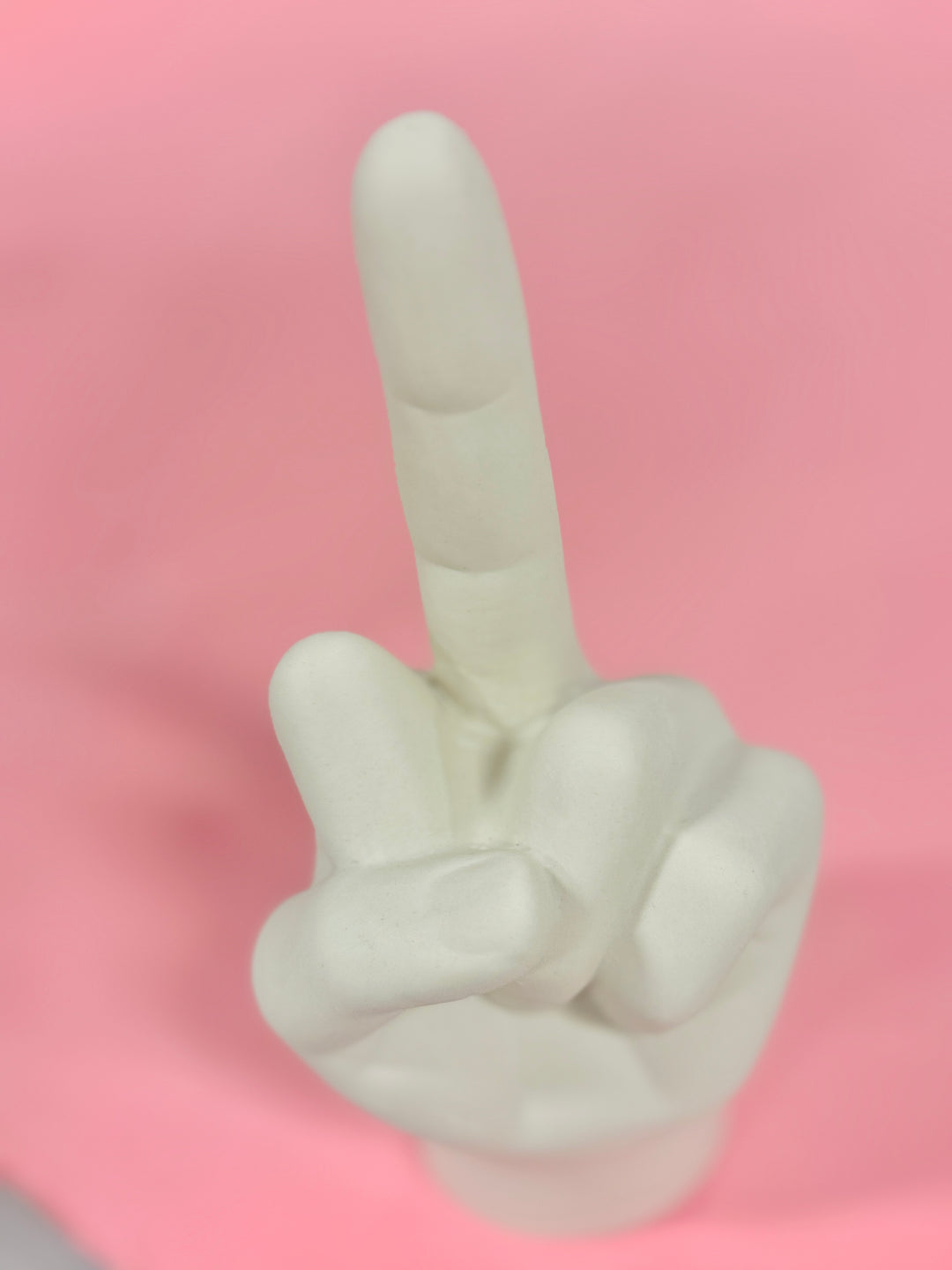 White Middle Finger Table Top Sculpture