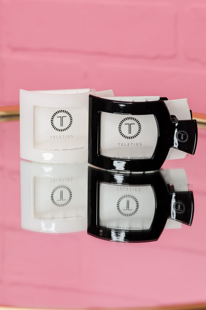 Jet Black Flat Square Hair Clip