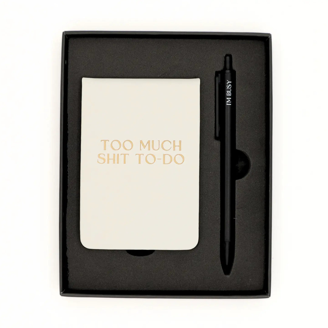 Too Much Shit To Do Pocket Journal & Pen Box Set