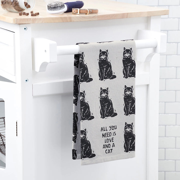 Love & A Cat Kitchen Dish Towel