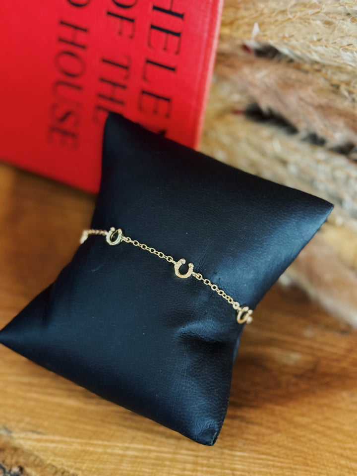 18K Lucky Horshoe Charm Bracelet