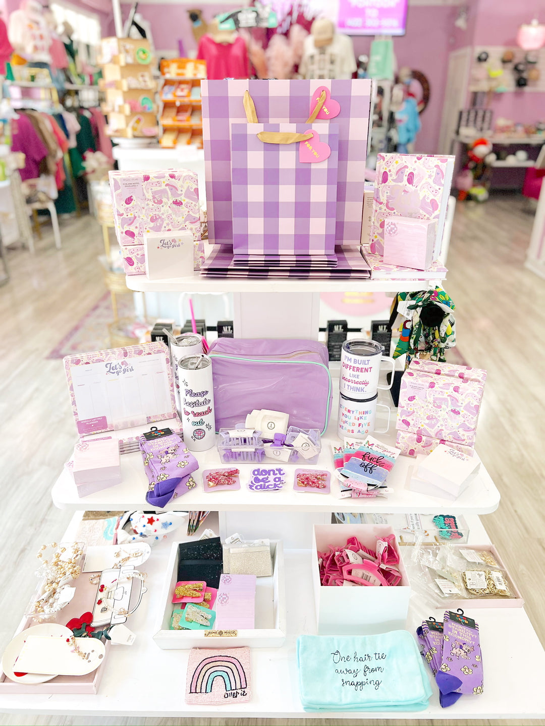 Purple Gingham Gift Bag