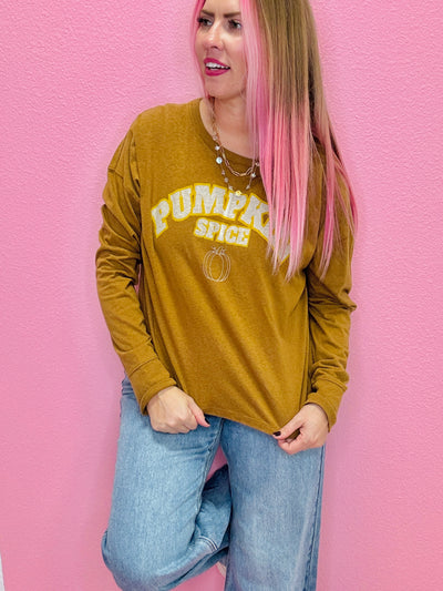 Pumpkin Spice Long Sleeve Tee- SALE