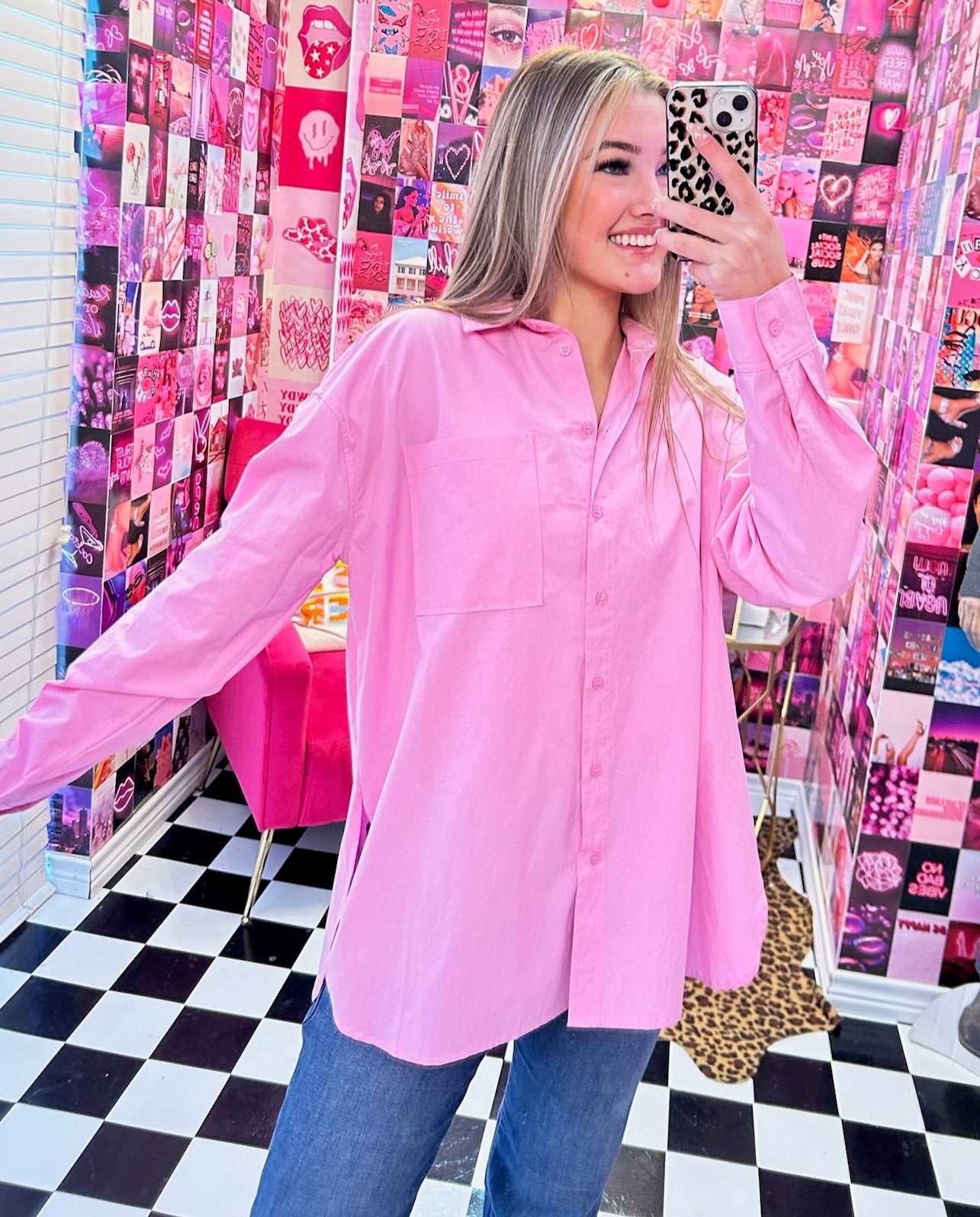 Girly Button Down Top