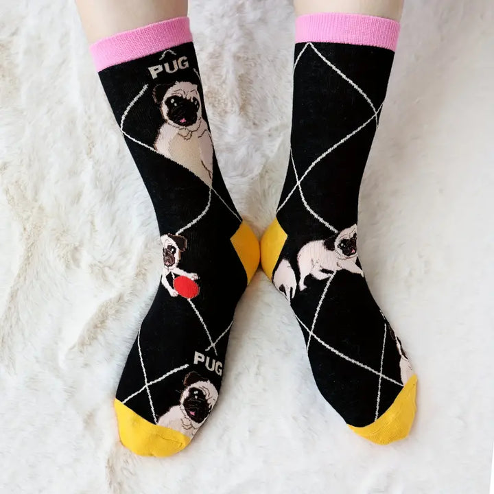 Pug Tall Socks