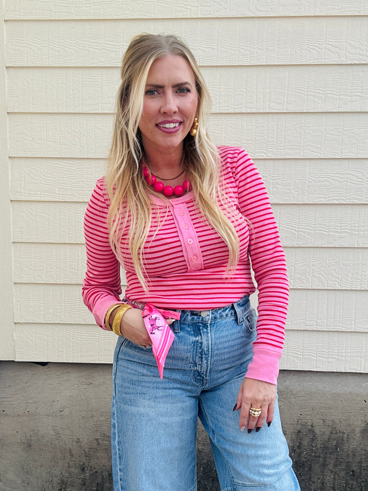 Everyday Stripe Henley Top