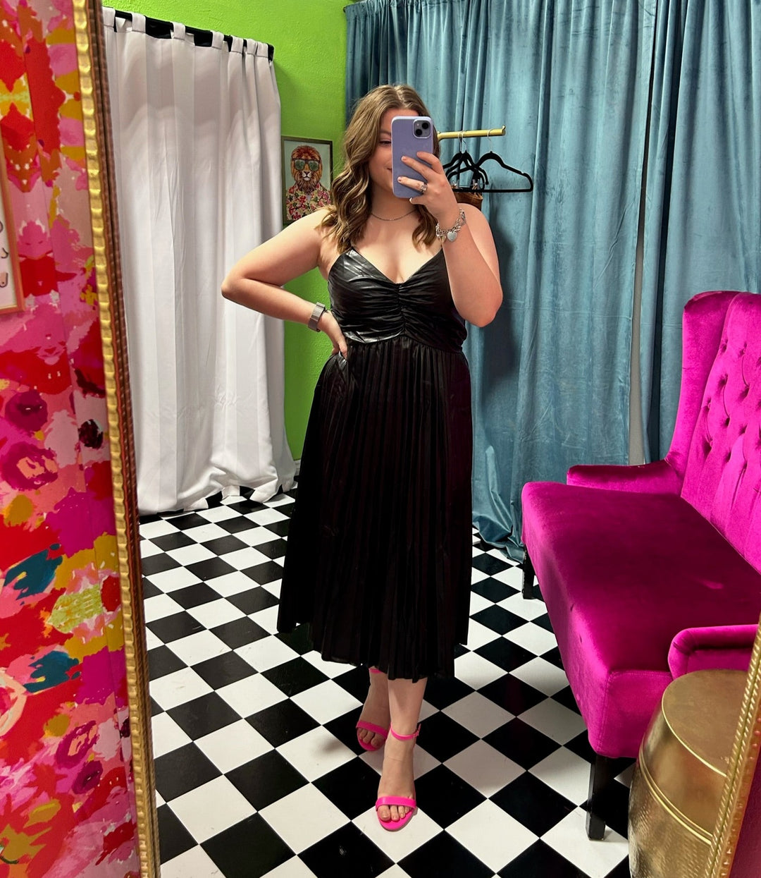 The Ramona Leather Midi Dress