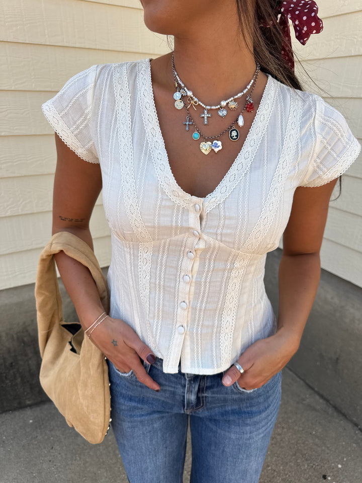 Sweet Caroline Button Up Blouse