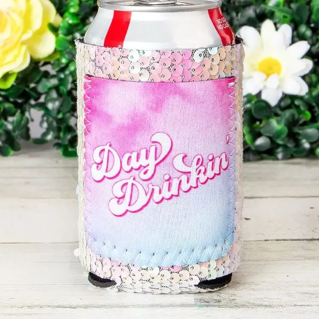 Day Drinking Sequin Can Coolie
