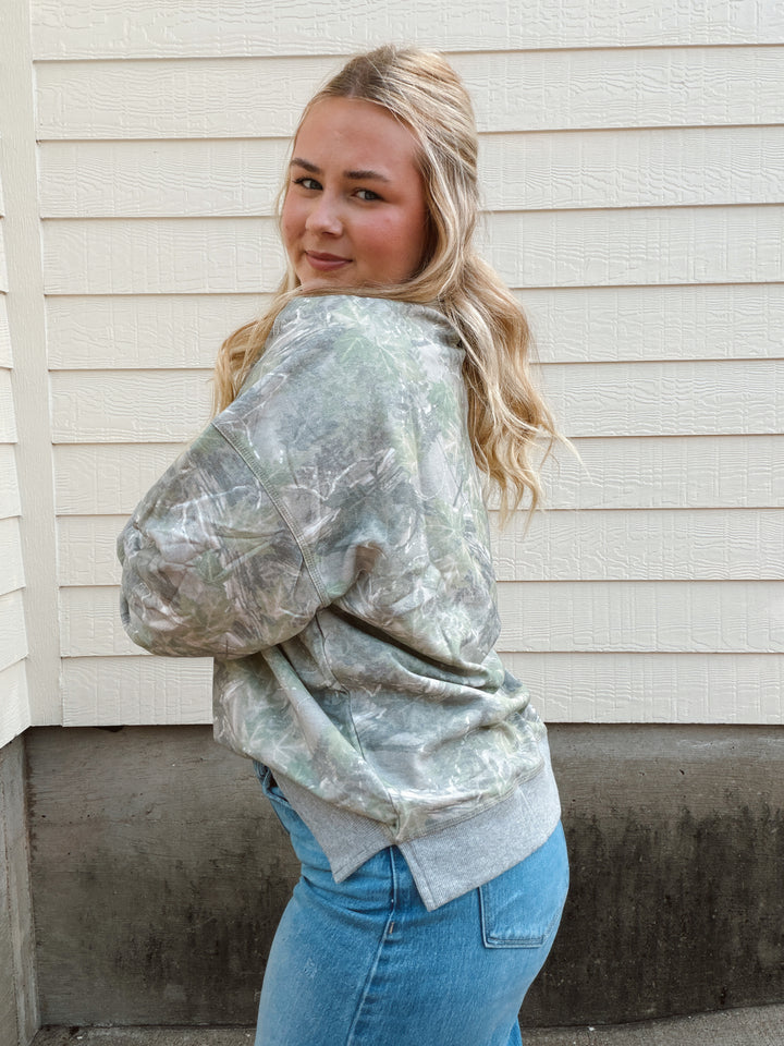 Cozy Girl Camo Sweatshirt
