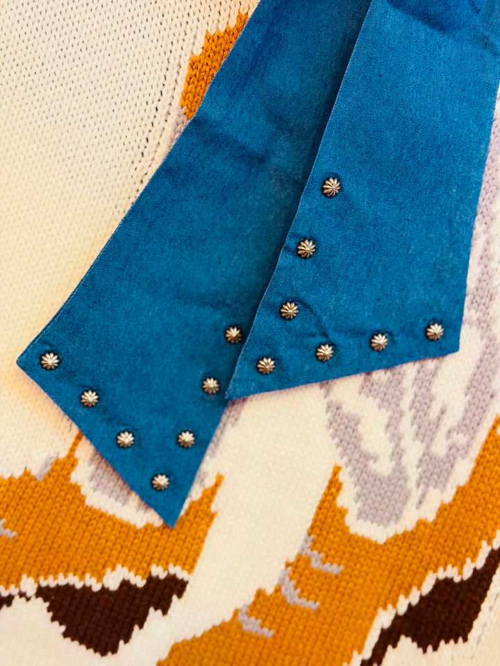 Denim Bow Fake Collar Dickey
