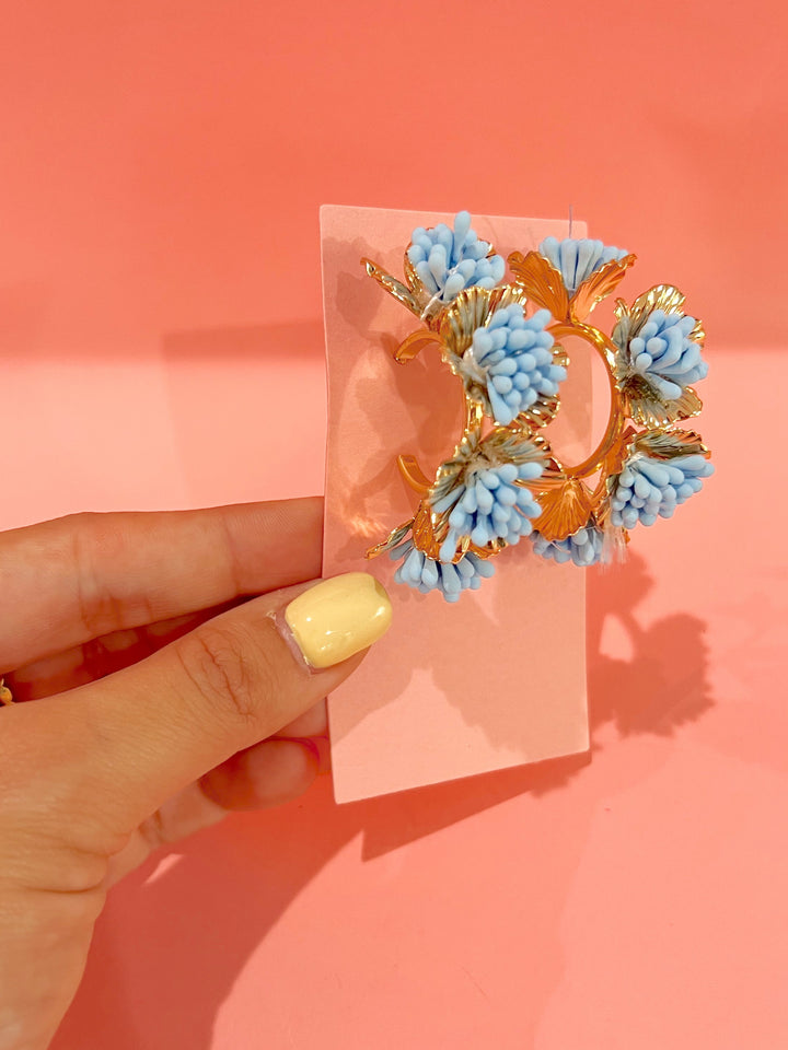 Blue Blossom Hoops