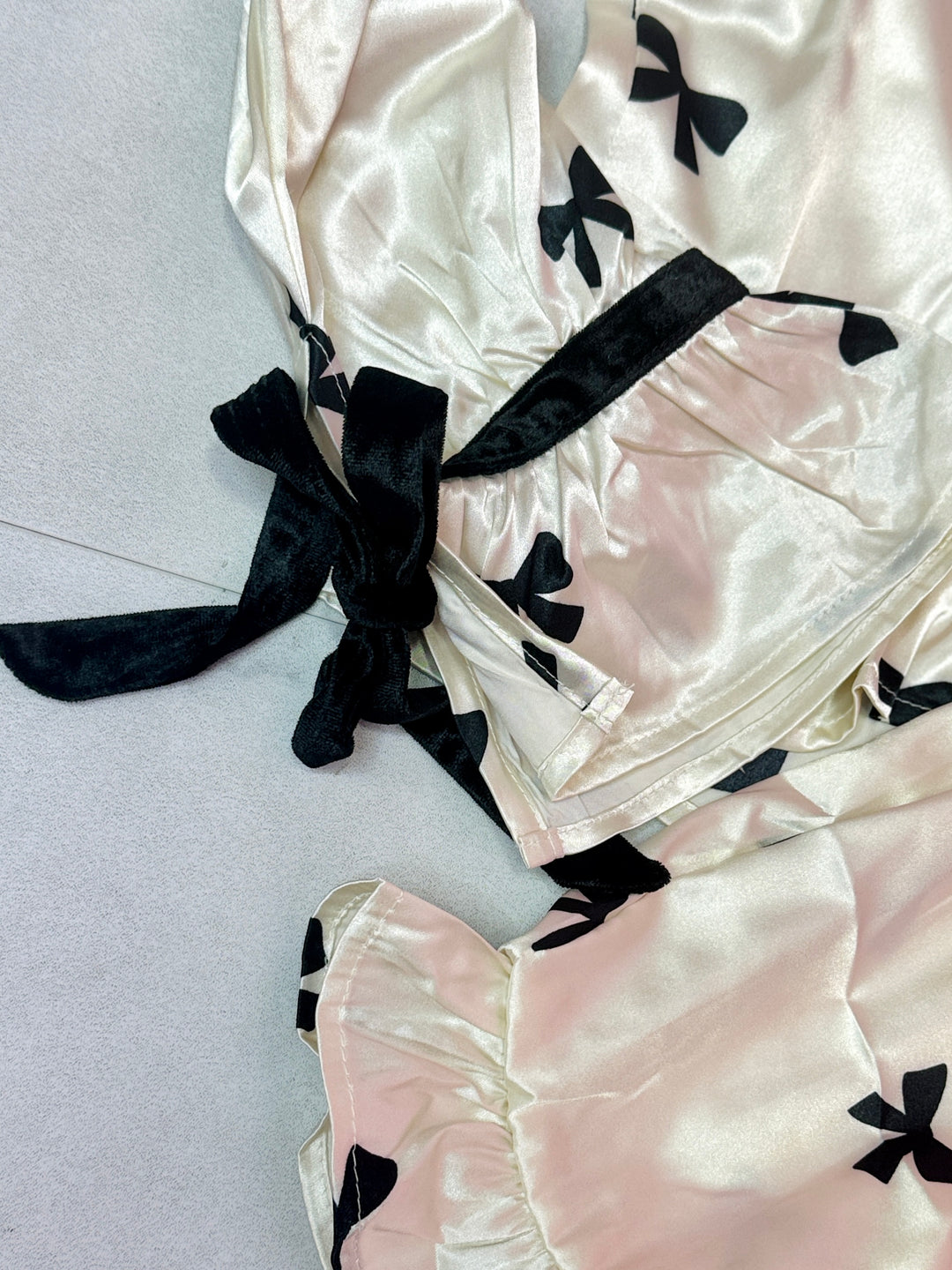 The Toni Cropped Bow Pajama Set