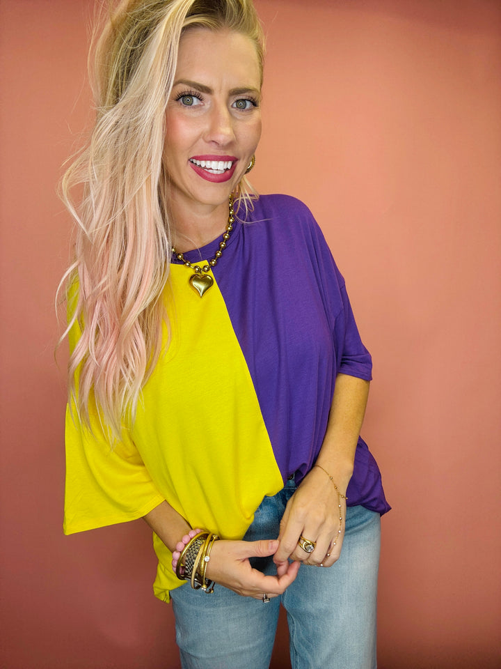 Purple & Yellow Game Day Top