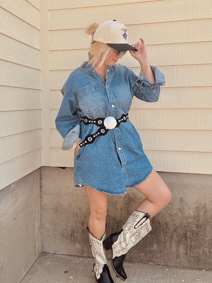 Blue Jean Beauty Shirt Dress