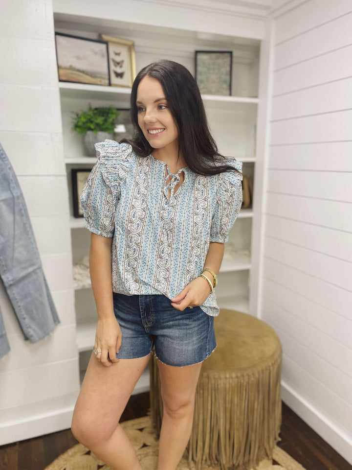 Powdered Perfection Paisley Top