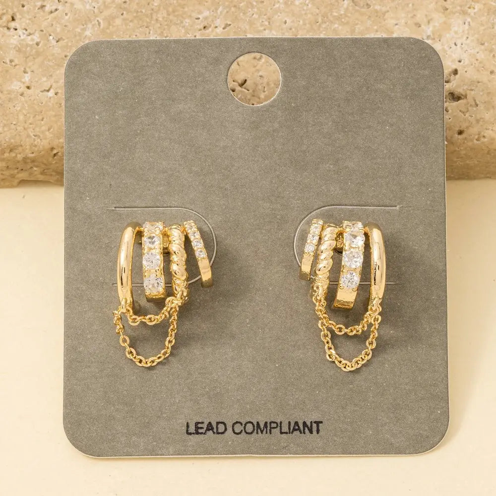 4 Line Chain Earrings