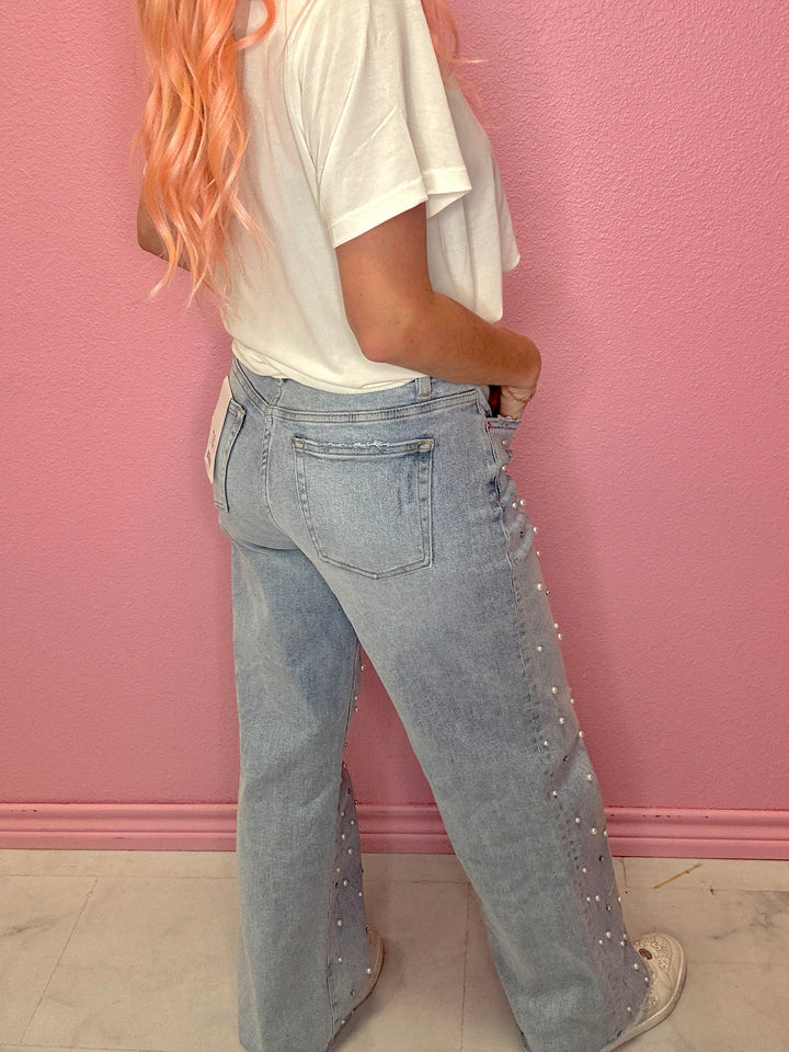 The Pearl High-Rise Wide Leg Jeans