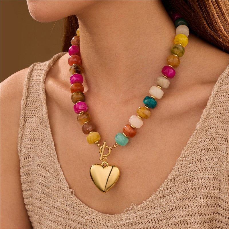 Addison Heart Beaded Necklace