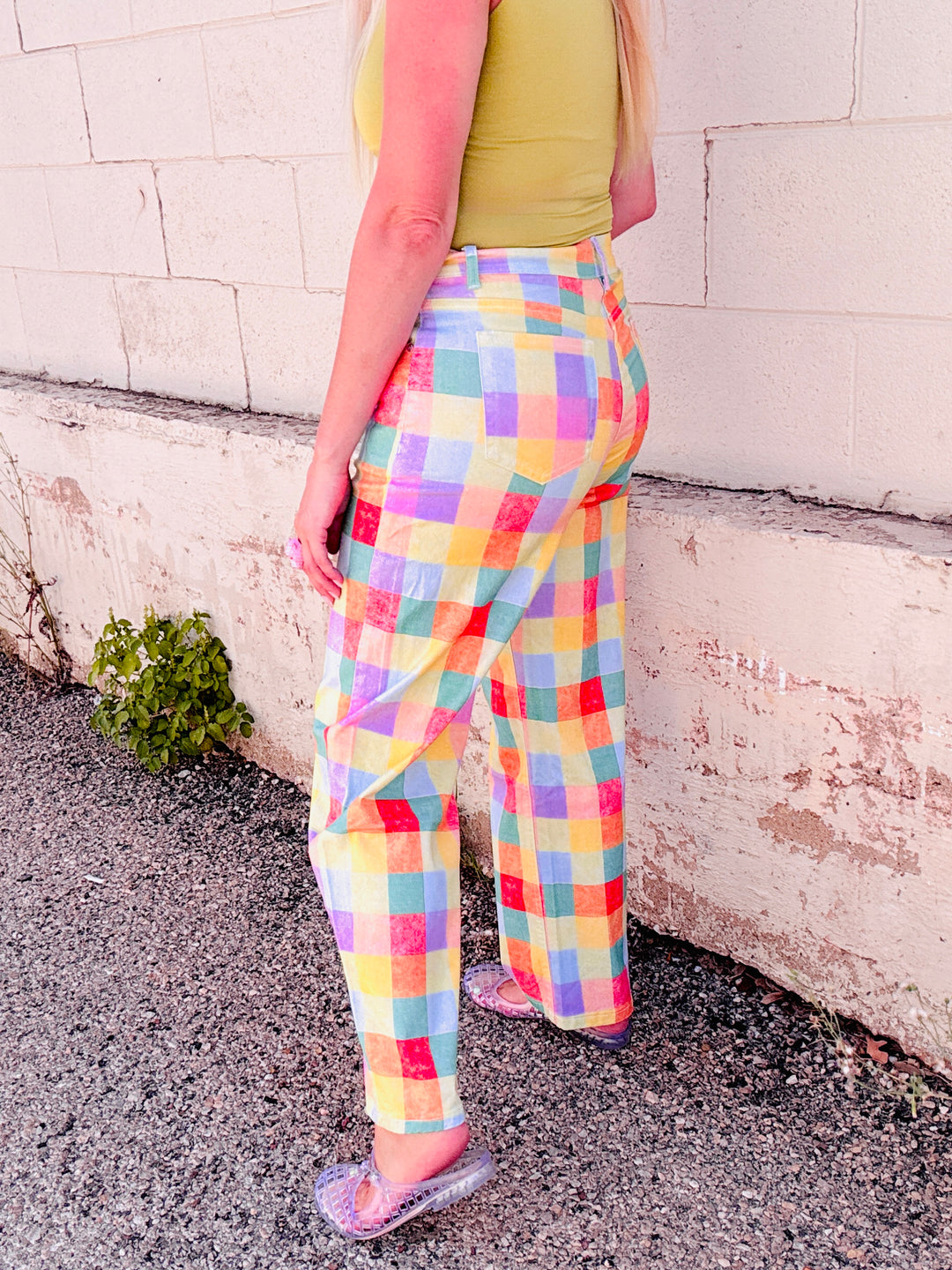 Color Pop Madras Pants