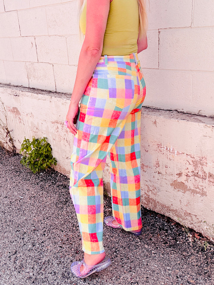 Color Pop Madras Pants