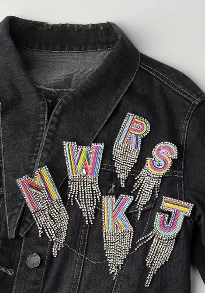 Rainbow Rhinestone Pin Brooch