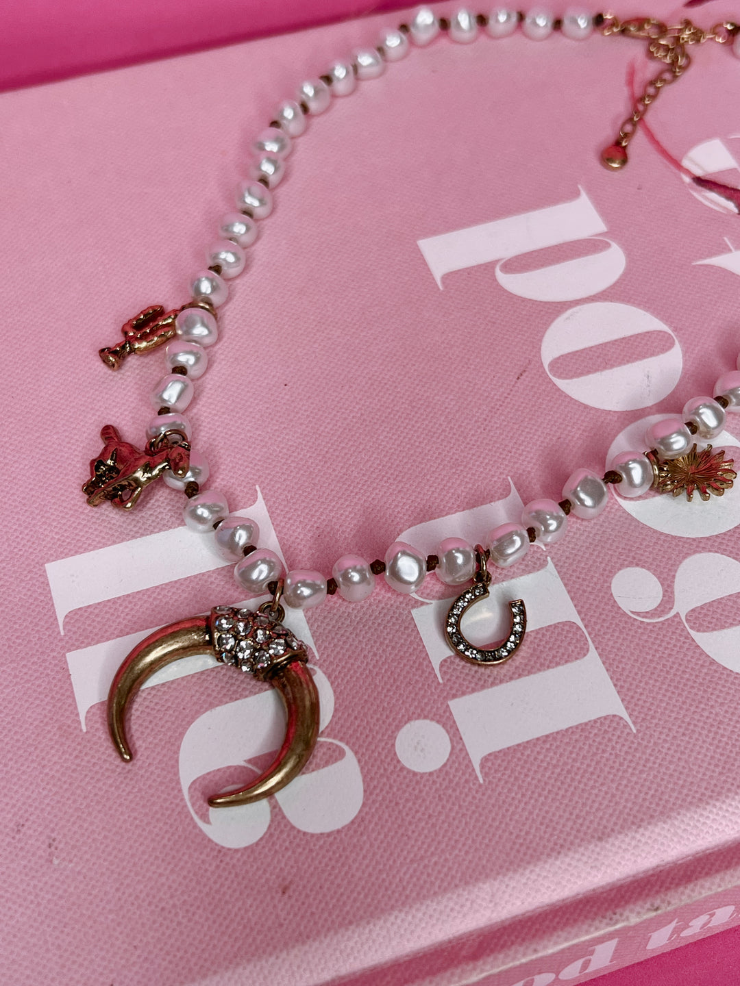 Western Pearl Charm Necklace