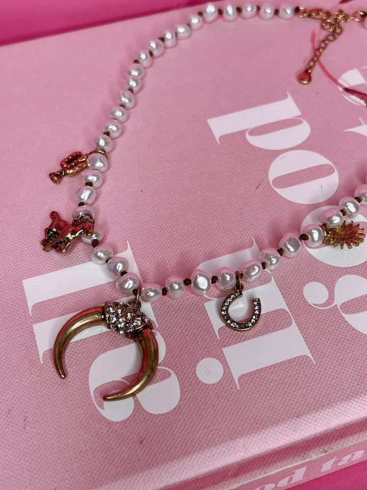 Western Pearl Charm Necklace